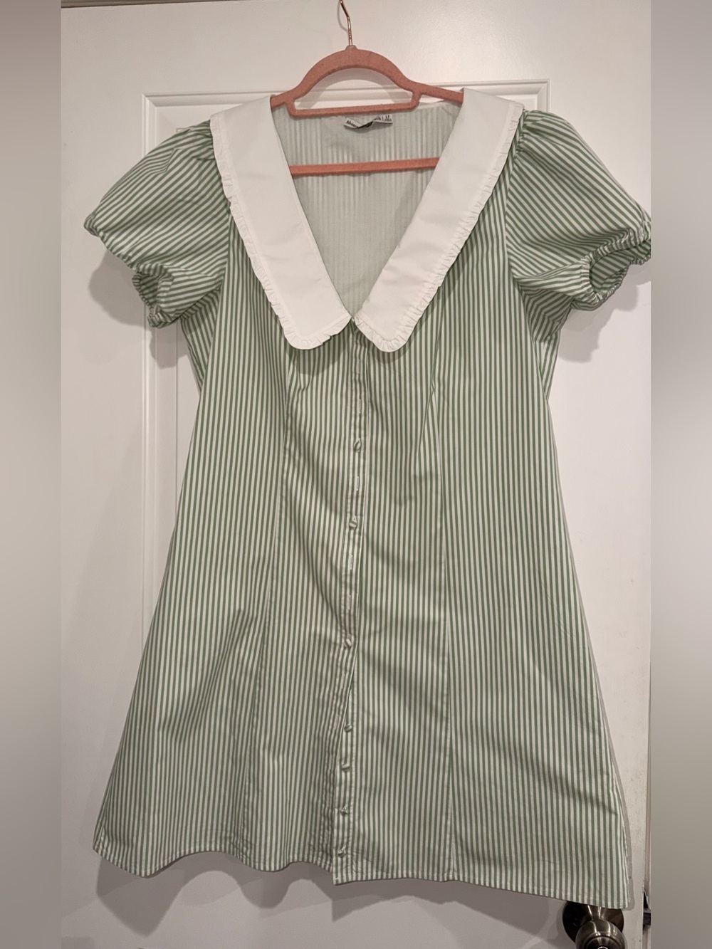 Abercrombie & Fitch Short-Sleeve Collared Mini Dress Size L Tall - Picture 3 of 4